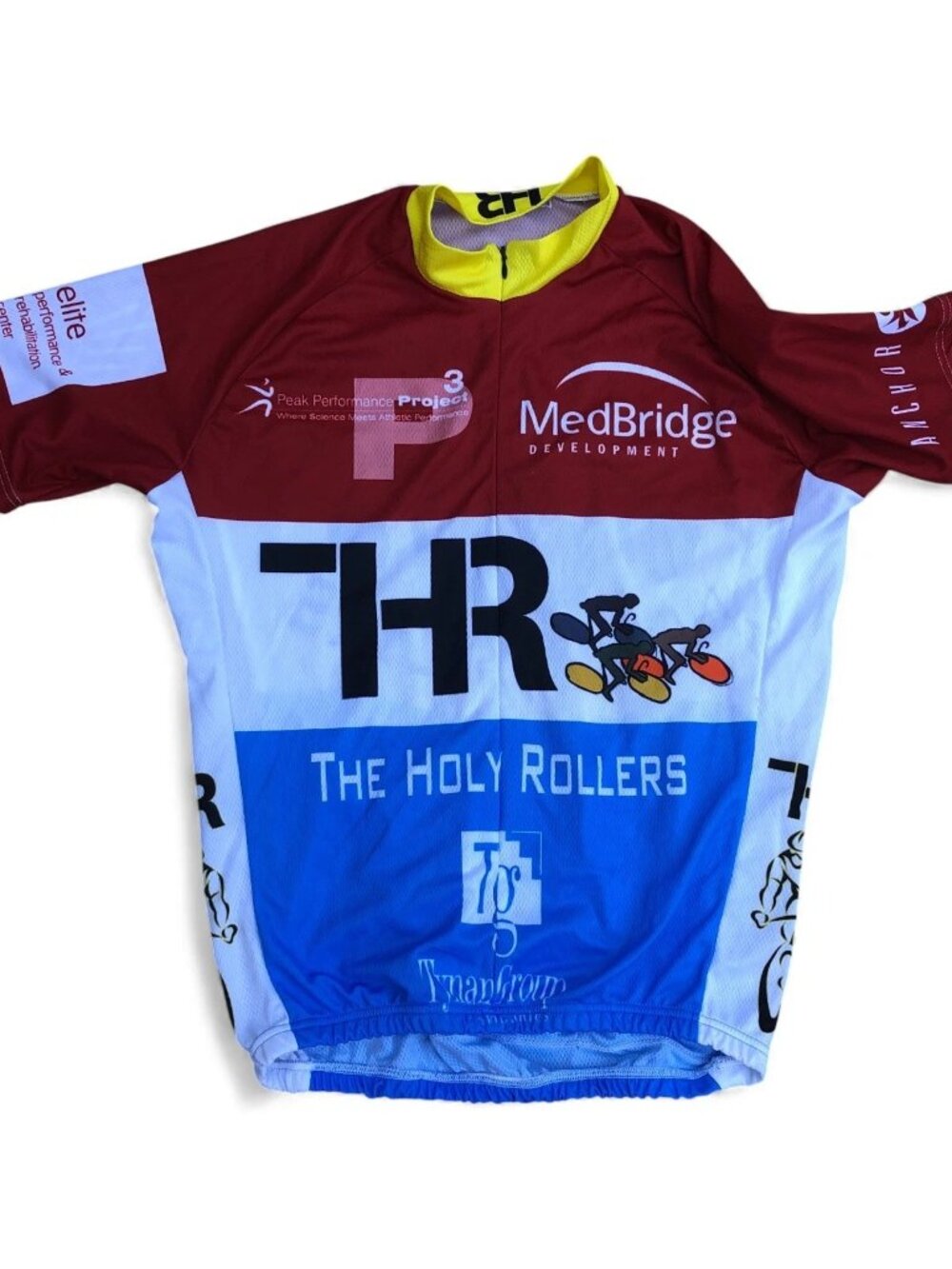 Vintage JEK SPORTS The Holy Rollers Cycling Jersey Men's LARGE Short Sleeve Bike